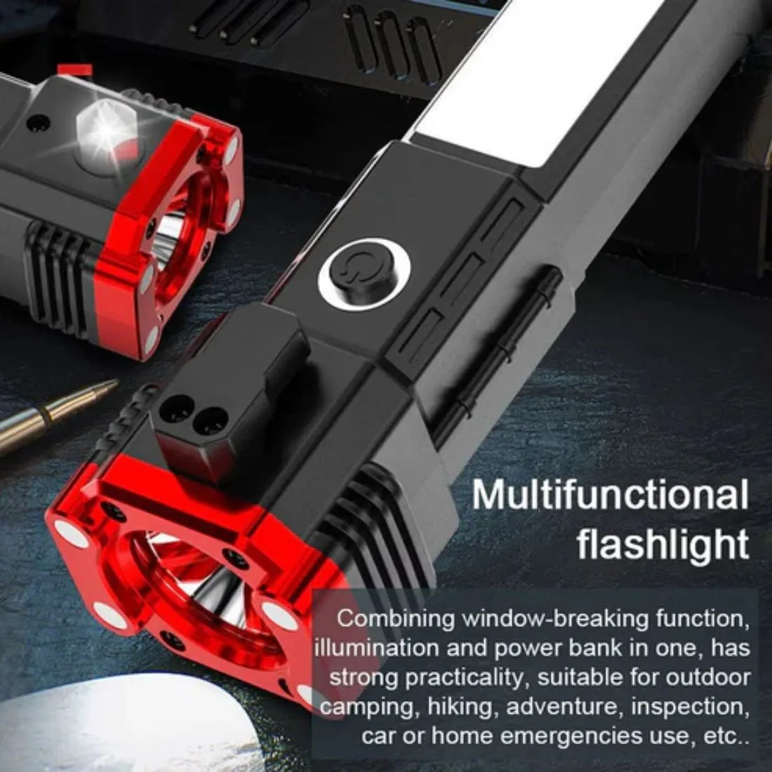 Portable Rechargeable Torch with Powerbank