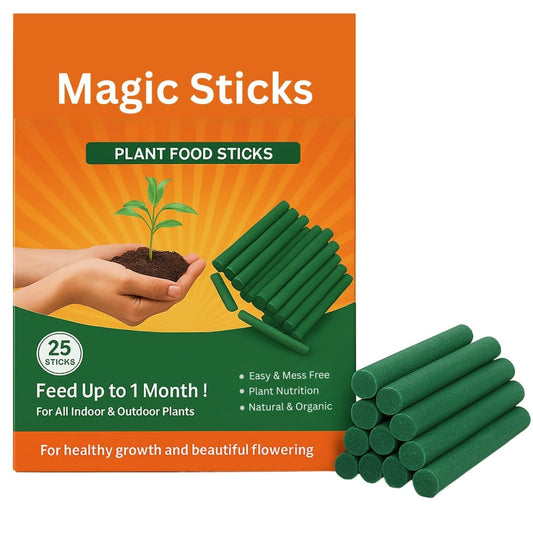 Magic Plant Food Sticks for Indoor & Outdoor Plants | Slow-Release Fertilizer for Healthy Growth, Green Leaves, Strong Roots & Better Flowering